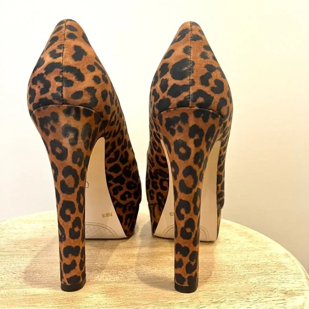 Jessica Simpson‎ Nellah Leopard Platform 5.5” Heels Pumps NWOB 7.5